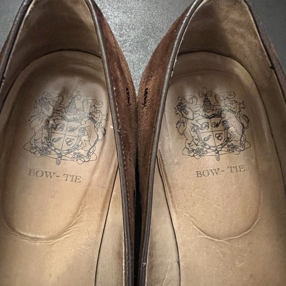 Bow Tie Mens Shoes Brown Skull Formal Velvet Loafer US 11 Smoking Shoes - Picture 7 of 14